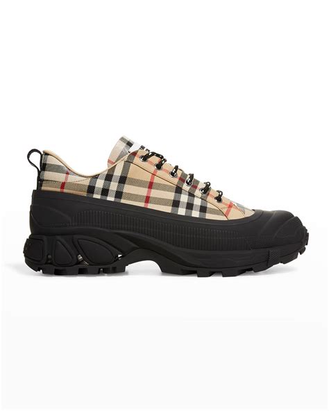 burberry vintage check cotton &|Burberry Vintage Check Cotton Sneakers .